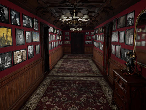 Victorian Manor Grand Chambers Elegant Hallways 3D Model