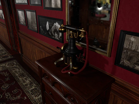 Maniero vittoriano Grandi Camere Corridoi eleganti Modello 3D