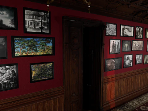 Maniero vittoriano Grandi Camere Corridoi eleganti Modello 3D