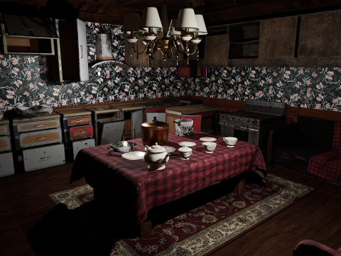 Victorian Manor Grand Chambers Elegant Hallways 3D Model