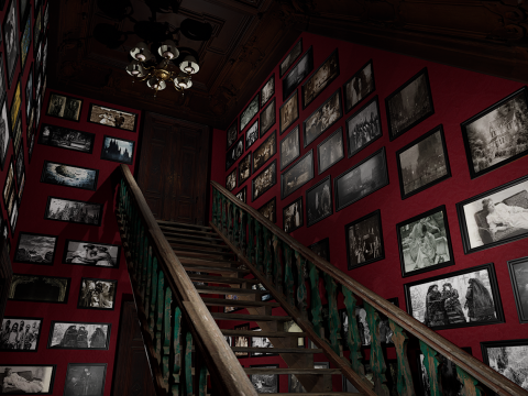 Victorian Manor Grand Chambers Elegant Hallways 3D Model