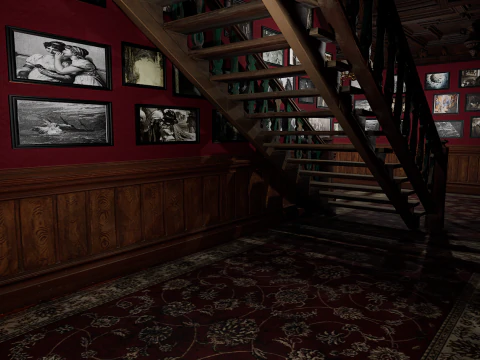 Maniero vittoriano Grandi Camere Corridoi eleganti Modello 3D