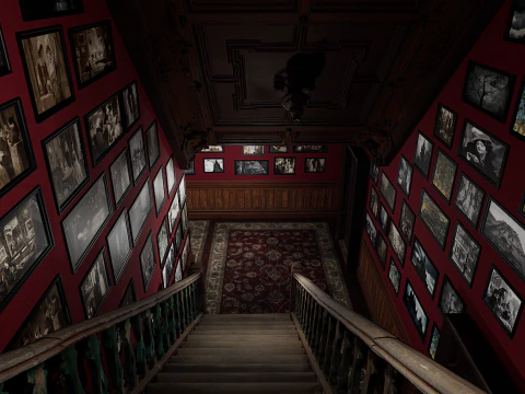 Maniero vittoriano Grandi Camere Corridoi eleganti Modello 3D