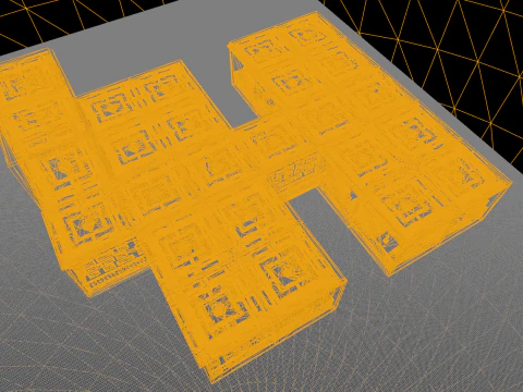 Maniero vittoriano Grandi Camere Corridoi eleganti Modello 3D