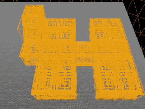 Maniero vittoriano Grandi Camere Corridoi eleganti Modello 3D