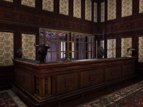 The Grand Empress 20 Rooms Victorian Hotel Elegant Hallways 3D Model