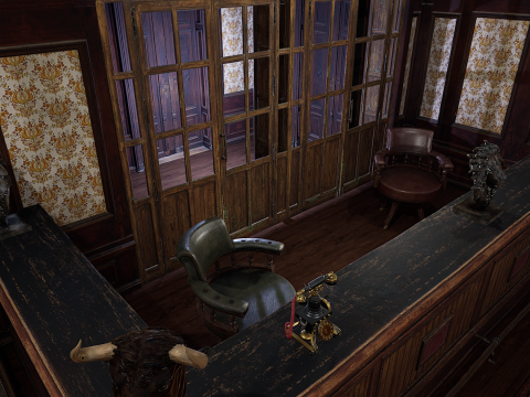 The Grand Empress 20 Rooms Victorian Hotel Elegant Hallways Modelo 3D