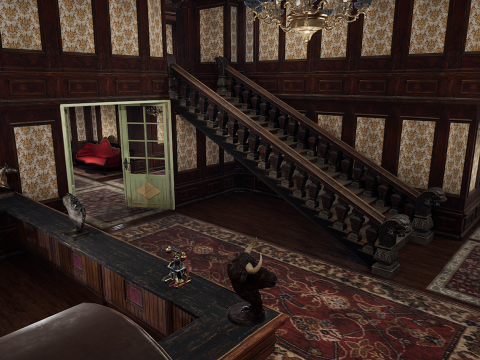 The Grand Empress 20 Rooms Victorian Hotel Elegant Hallways Modelo 3D