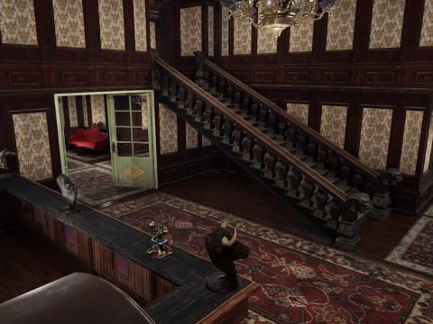 The Grand Empress 20 Rooms Victorian Hotel Elegant Hallways 3D Model