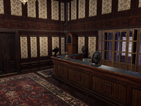 The Grand Empress 20 Rooms Victorian Hotel Elegant Hallways Modelo 3D