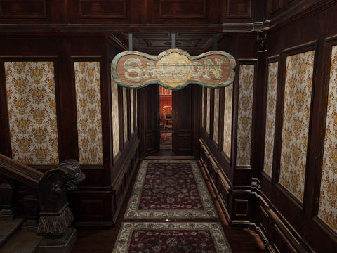 The Grand Empress 20 Rooms Victorian Hotel Elegant Hallways Modelo 3D