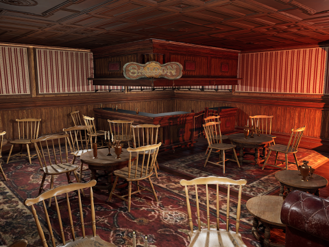 The Grand Empress 20 Rooms Victorian Hotel Elegant Hallways Modelo 3D