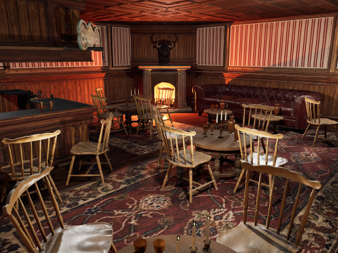The Grand Empress 20 Rooms Victorian Hotel Elegant Hallways Modelo 3D