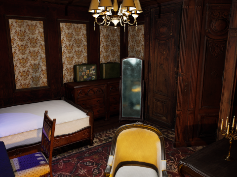 The Grand Empress 20 Rooms Victorian Hotel Elegant Hallways Modelo 3D