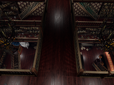 Whispering Shadows A Victorian Gothic Library Modello 3D