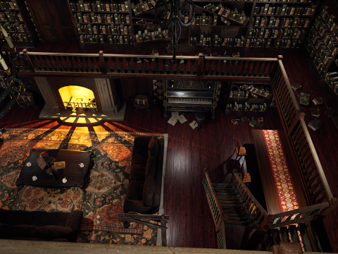 Whispering Shadows A Victorian Gothic Library Modello 3D