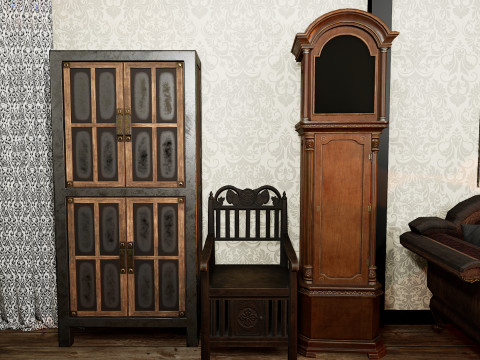 Gothic Victorian Grand Parlour Ornate Living Room 3D Модель