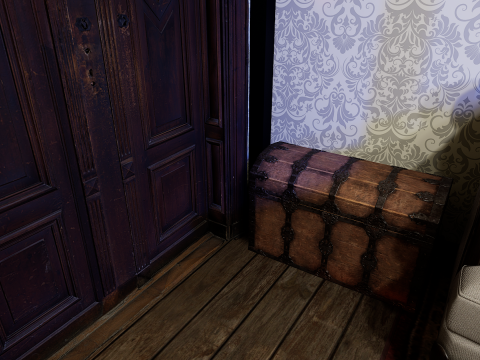 Gothic Victorian Grand Parlour Ornate Living Room 3D Модель