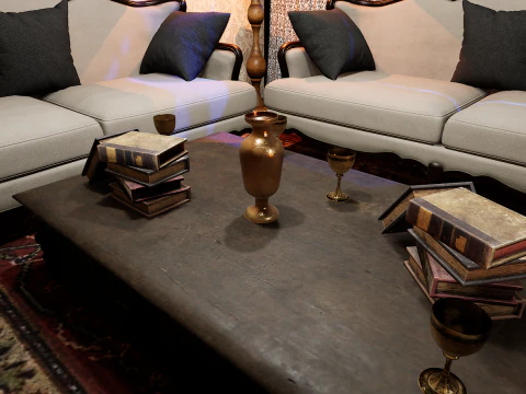 Gothic Victorian Grand Parlour Ornate Living Room 3D Model