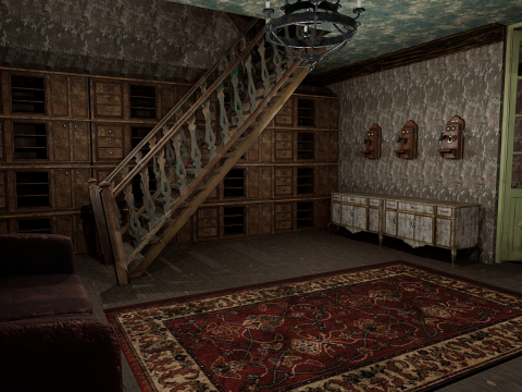 The Hollow Veil Gothic Dirty Abandoned Manor 22 Rooms 3D Model
