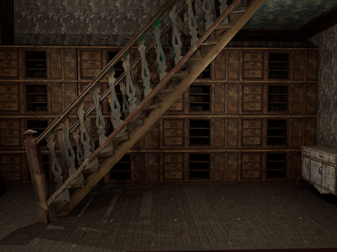 The Hollow Veil Gothic Dirty Abandoned Manor 22 Rooms 3D Model