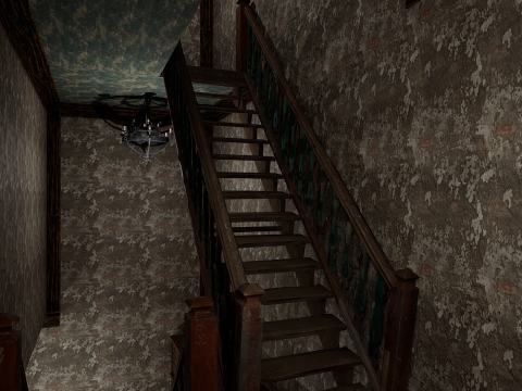 The Hollow Veil Gothic Dirty Abandoned Manor 22 Rooms 3D Model
