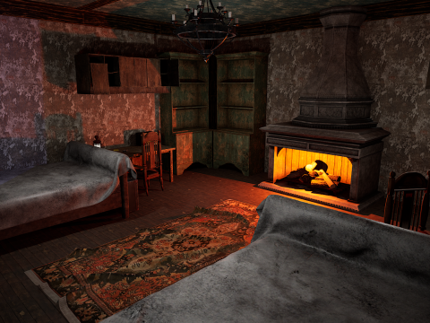The Hollow Veil Gothic Dirty Abandoned Manor 22 Rooms 3D Model