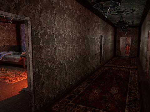 The Hollow Veil Gothic Dirty Abandoned Manor 22 Rooms 3D Model