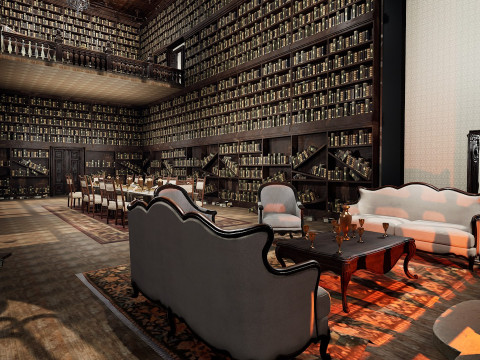 The Forgotten Gothic Victorian Library of Ashenhall 3D Model