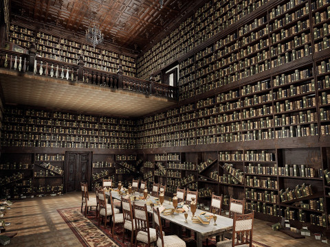 The Forgotten Gothic Victorian Library of Ashenhall 3D Model