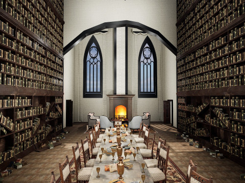 The Forgotten Gothic Victorian Library of Ashenhall 3D Model