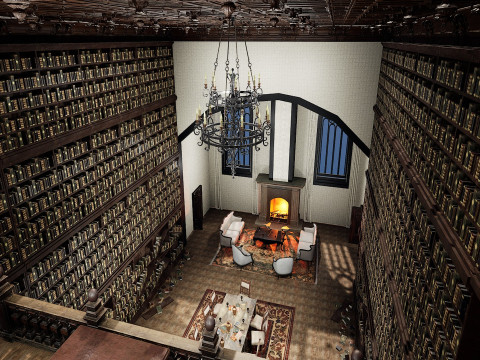 The Forgotten Gothic Victorian Library of Ashenhall 3D Model