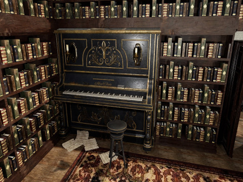 The Forgotten Gothic Victorian Library of Ashenhall 3D Model