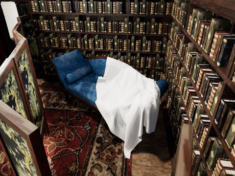 The Forgotten Gothic Victorian Library of Ashenhall 3D Model