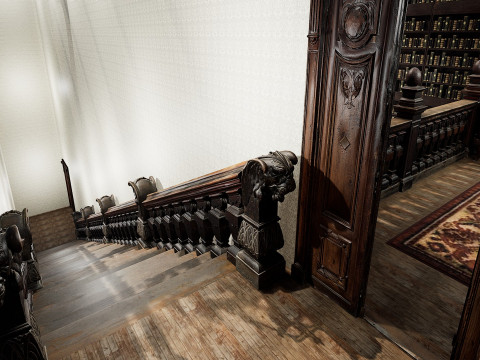 The Forgotten Gothic Victorian Library of Ashenhall 3D Model