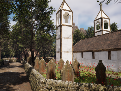 ElderBoom Hollow Massive Village Environment Modello 3D