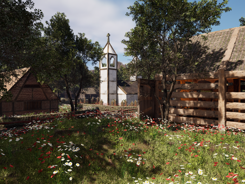 ElderBoom Hollow Massive Village Environment Modello 3D