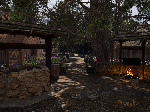 ElderBoom Hollow Massive Village Environment Modello 3D