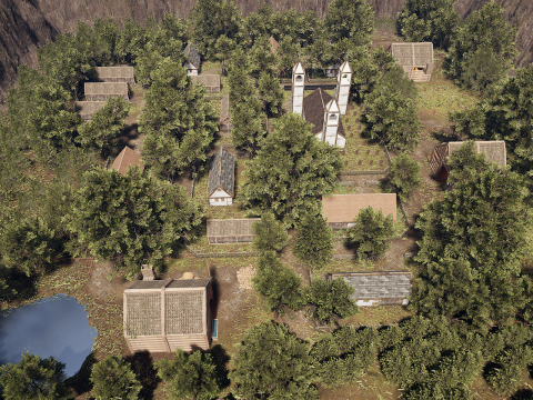 ElderBoom Hollow Massive Village Environment Modello 3D