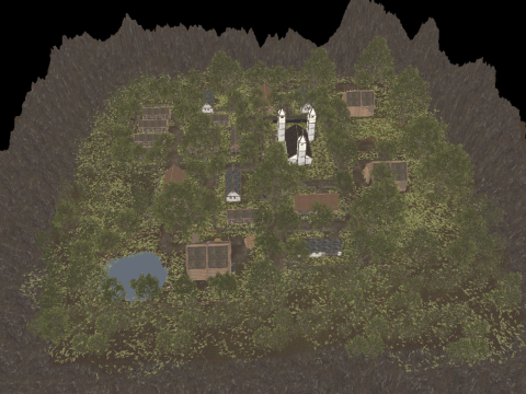 ElderBoom Hollow Massive Village Environment Modello 3D