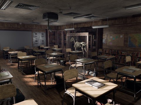 Old Era Anatomy Classroom Environment Modelo 3D