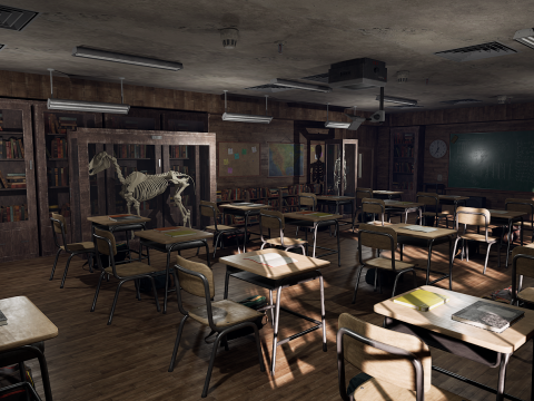 Old Era Anatomy Classroom Environment Modelo 3D