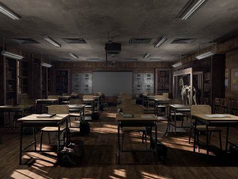 Old Era Anatomy Classroom Environment Modelo 3D