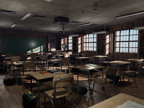 Old Era Anatomy Classroom Environment Modelo 3D