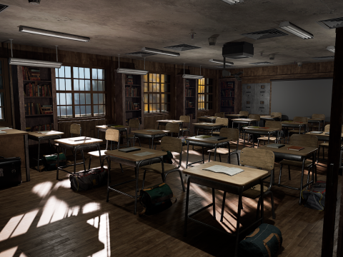 Old Era Anatomy Classroom Environment Modelo 3D