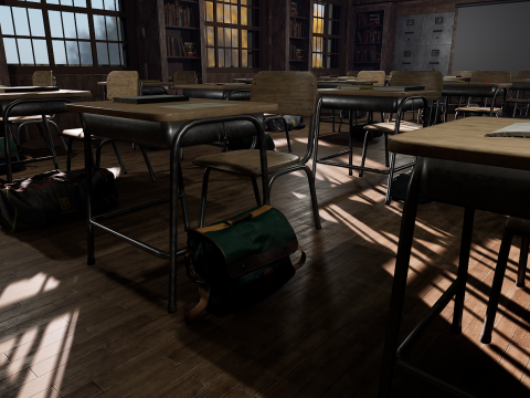 Old Era Anatomy Classroom Environment Modelo 3D