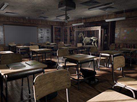 Old Era Anatomy Classroom Environment Modelo 3D