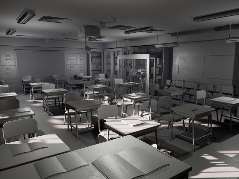 Old Era Anatomy Classroom Environment Modelo 3D