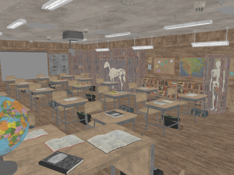 Old Era Anatomy Classroom Environment Modelo 3D
