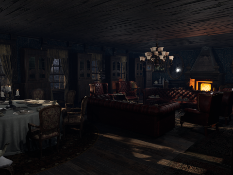Winterbourne Mansion - Victorian Chambers and Hallways 3D-Modell
